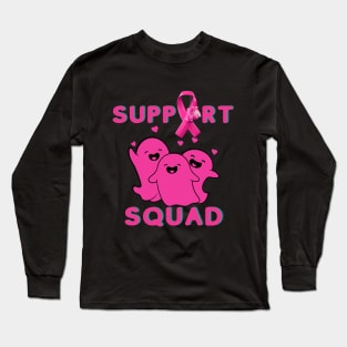 Breast Cancer Awareness pink Ghosts Support Squad Long Sleeve T-Shirt